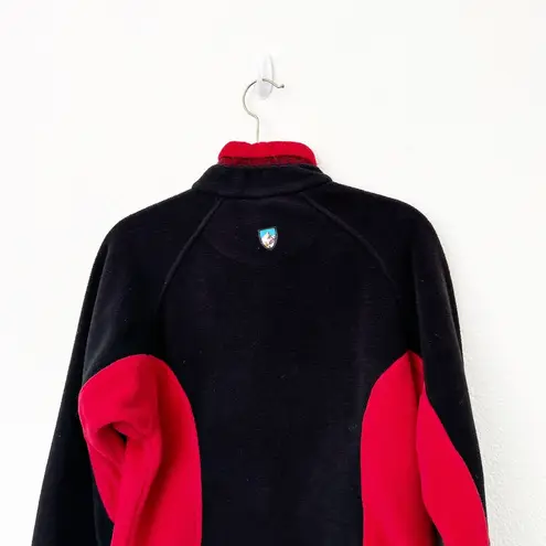 Kuhl [] Black Red Colorblock Fleece Full Zip Jacket Thumbholes Size Small S