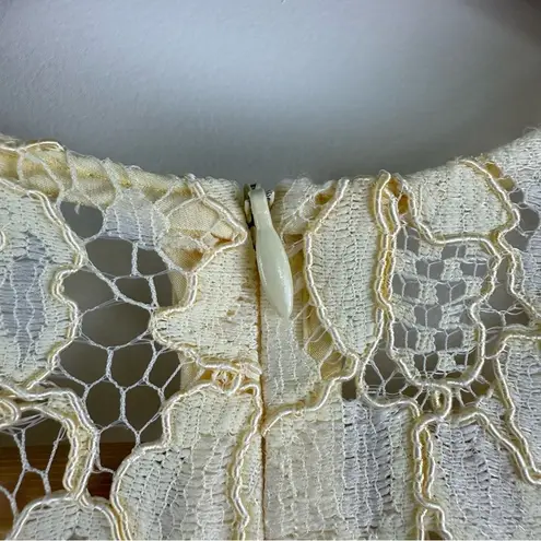 Paris Light Yellow Gingham Lace Top Sandro Size 2 US Medium