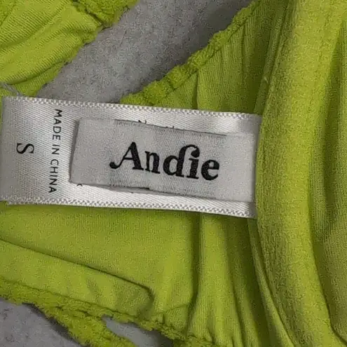 ANDIE The Bermuda Top Rib Terry Neon Lime Swimwear Bathing Suit Size S New