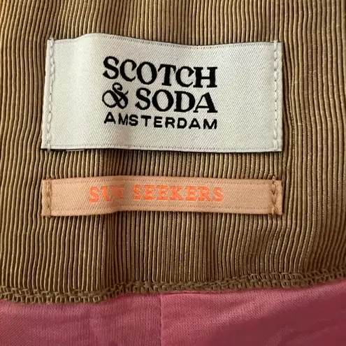 Scotch & Soda Sun Seekers Linen Shorts Size XS Pink High Waist Belted NWT