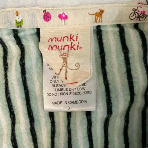 Munki Munki Munki Munki Pajama Set Womens Small White Green Penguin Rayon Cotton Blend