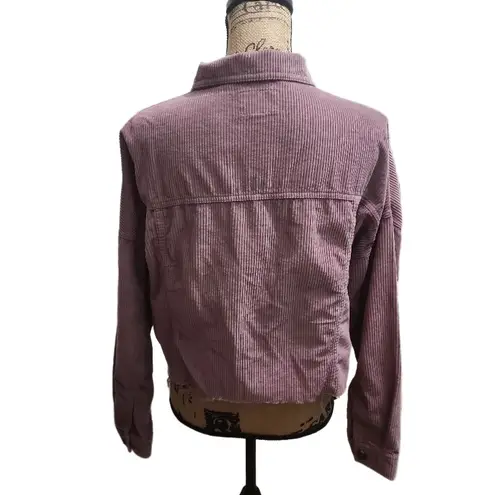 AMERICAN EAGLE Corduroy Jacket Womens Size S Purple Cropped Casual Modern