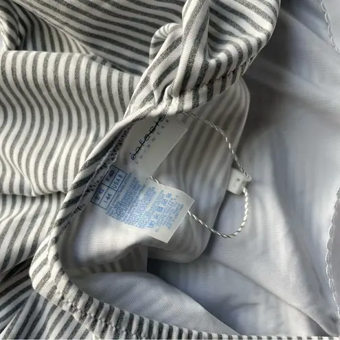 Striped One Piece Swimsuit Grey & White by Enfasis NWOT Gray Size 8