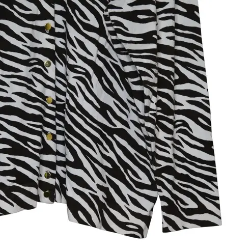 Charter Club Woman Zebra Print Button Front Cardigan Women's 3X