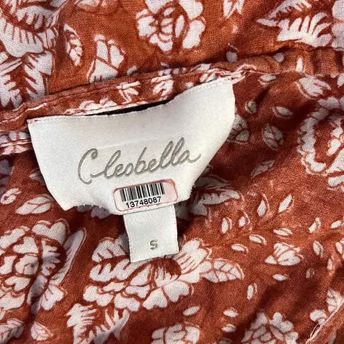 Cleobella Rent the runway sz small printed jess orange floral jumpsuit printed