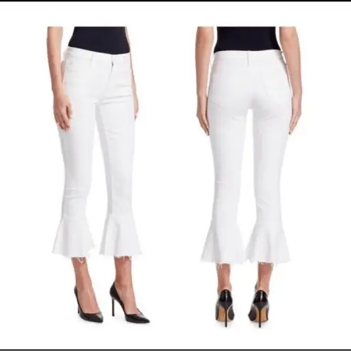 MOTHER Cha Cha Fray Jeans in Glass Slipper White