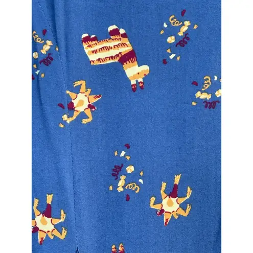 Modcloth  Quick Remix Sleeveless Blue Piñata Llama Print Tank Top Small