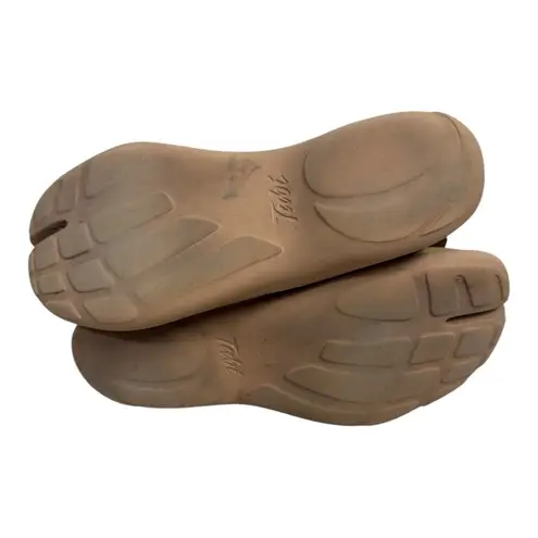 Tabi Footwear Light Brown Knit Split Toe High Top Sneakers Size 9 Unisex Tan