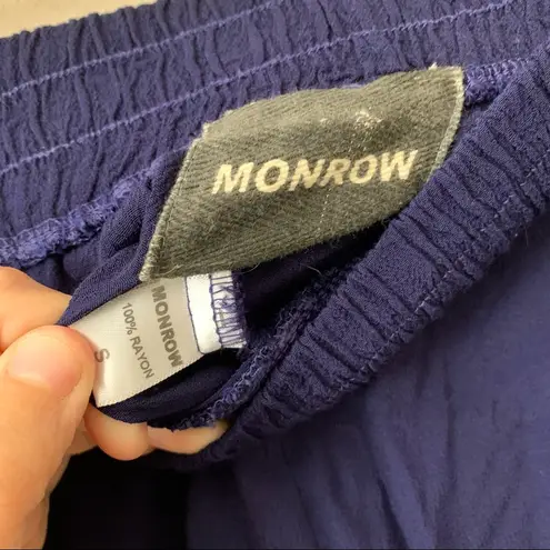 Monrow Blue Crepe Pull On Pants Rayon Jogger