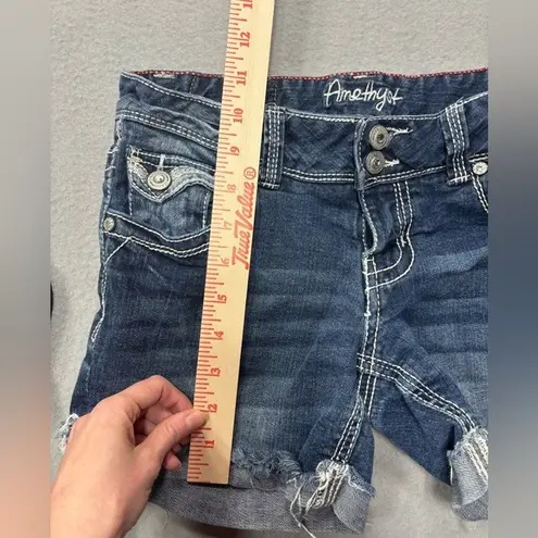 Amethyst Jeans Juniors Size 3 Cuffed Hem Denim Shorts Flap Pocket Design
