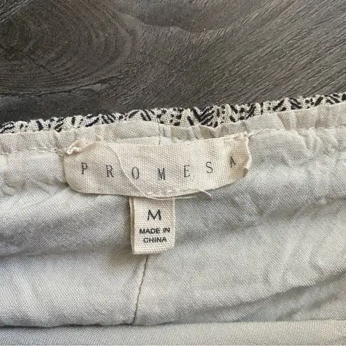 Prómesa Promesa Halter Midi Dress Black Cream Back Tie Boho Vacation