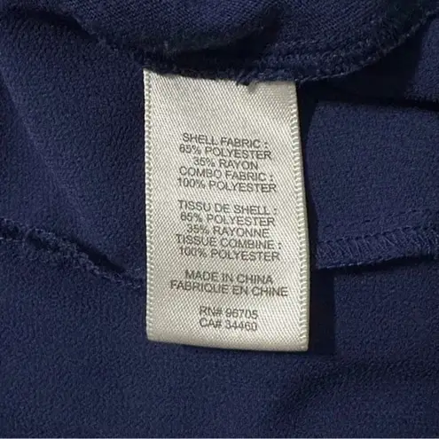 Rebecca Taylor Women’s Size S Navy Blue Short Sleeve Pleated Back Top Blouse