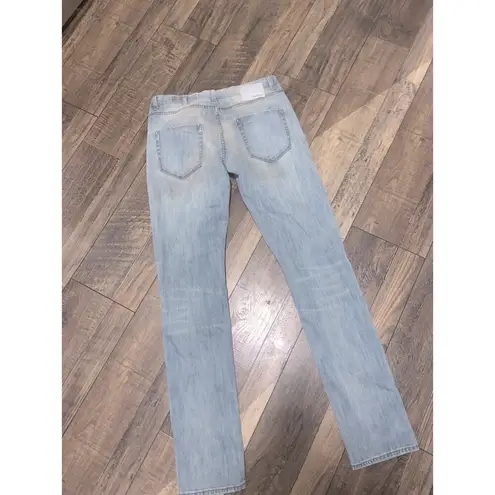 Novemb3r Drake Faded Straight Skinny Jeans 28 denim spring Italy designer $230 Blue