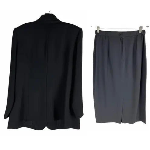 Ben Marc 2pcs Beaded Blazer Skirt Set Church Suit Black Size 10