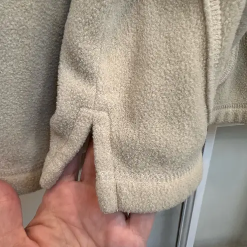 Vintage L.L. Bean Cream Beige Outdoor Fleece Button Down Teddy Jacket Size XL Tan