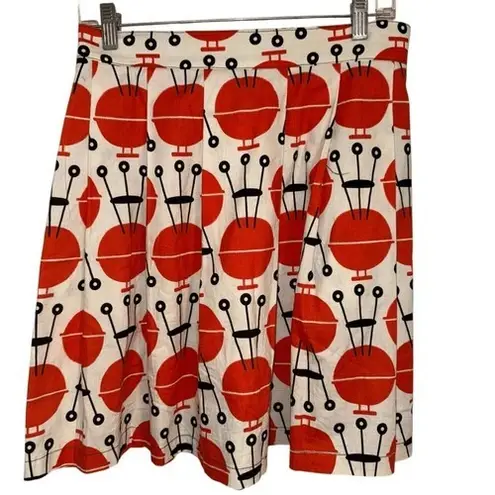 BEEBOP & WALLY Unique Grilling Camping Summer Retro Skirt EUC Size XS Orange