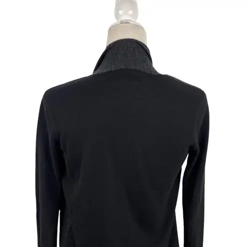 All Saints Drina Draped 100% Wool Knit Asymmetrical Zip Cardigan Sweater Size 0