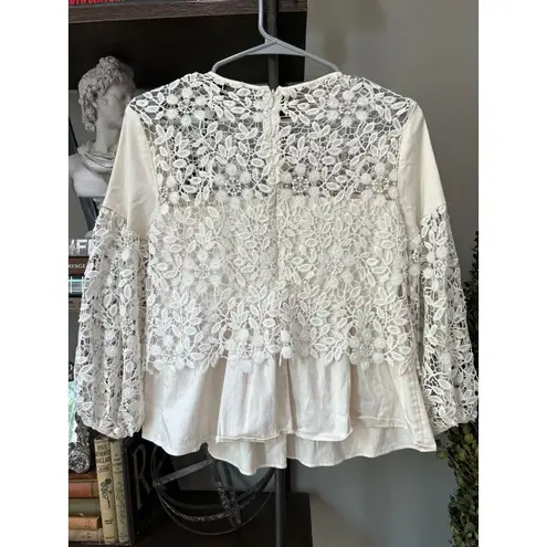 Amur Lace Mona Top White Womens Size XS