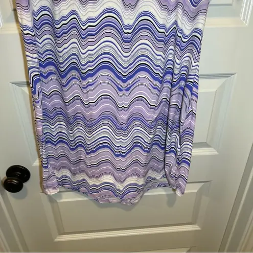 Just Be  Purple Print Strappy V Neck Short Sleeve Dress size 1X