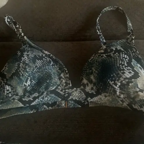 ⭐️Snake Print 2 Piece String Bikini M NWOT Blue Size M