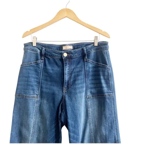Kut From Kloth Jody Wide Leg Jeans Size 14 Medium Wash High Rise Boho Chic Blue