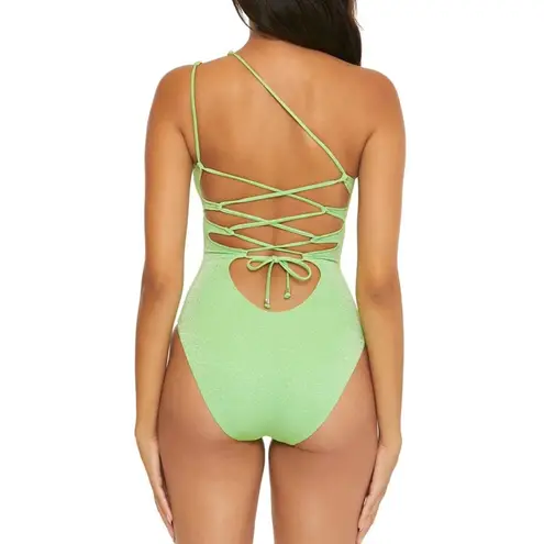 Becca NWT Glimmer Violet Asymmetrical One-Piece Swimsuit Size Large