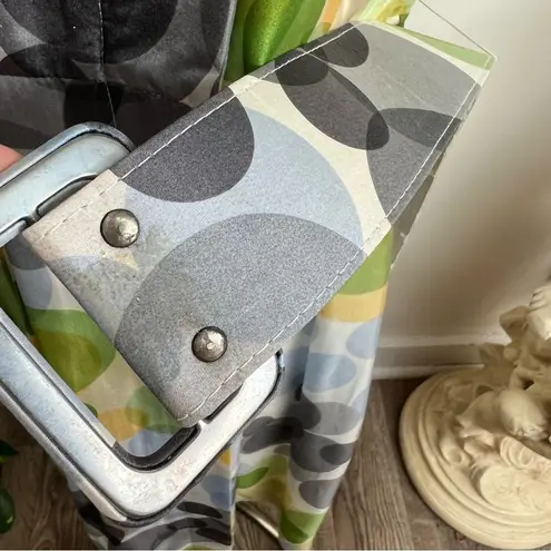 Badgley Mischka Silk Bubble Spotted Print Button Down Shirt Dress