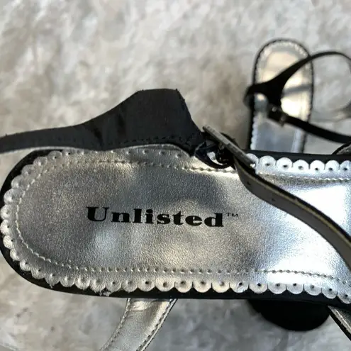 Unlisted Black Mary Jane Heels Fabric Covered Sz 10