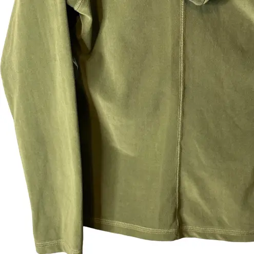 prAna bright olive green hooded sweatshirt sultra polyester blend size small