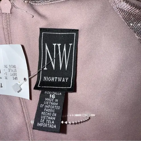 Nightway cut out long wide leg sparkly glam jumpsuit elegant NWOT 16 Purple