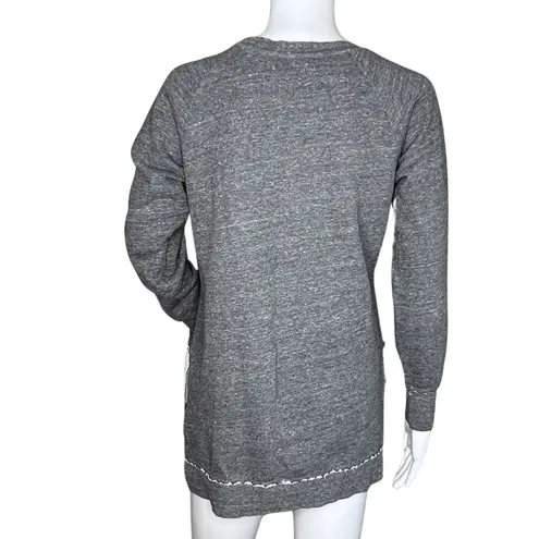 Sol Angeles Sweatshirt Womens XS Gray Raglan Sleeve Cafe Societe Graphic Casual