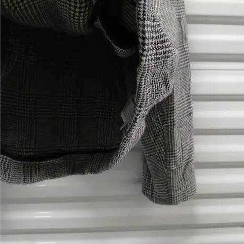 ZARA  Women's Cropped Jacket Size XS Black Houndstooth Plaid Oversized Coat Retro