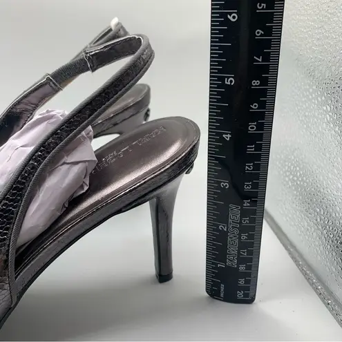 Karl Lagerfeld NWB Rosalyn Slingback Pump dark slate snake print size 10M EU 41