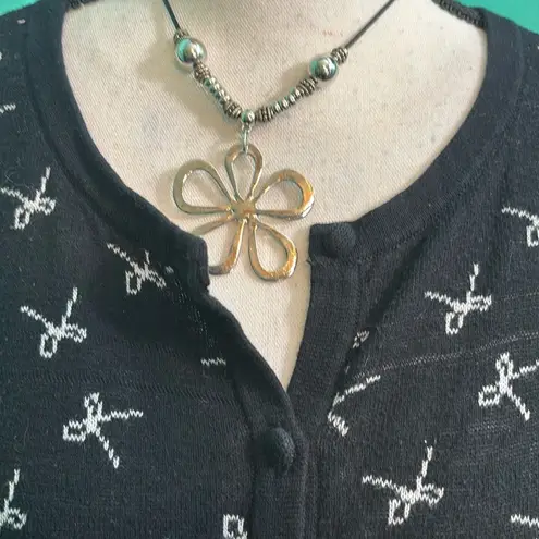 Downeast vintage Cardigan Sweater with Scissor Pattern