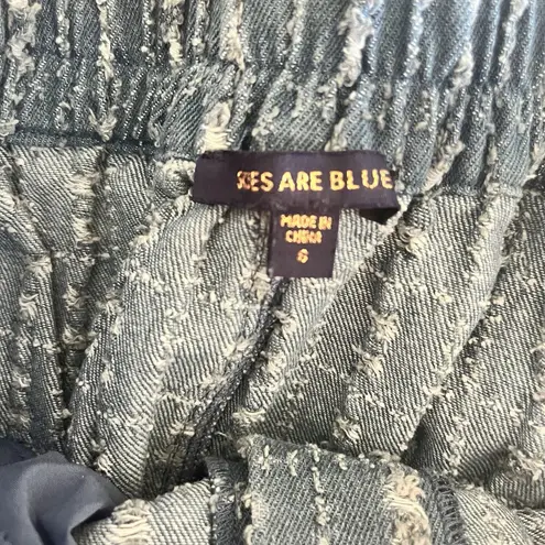 Skies Are Blue Berenice Vintage Style Denim Textured Maxi Cotton Skirt Size 4