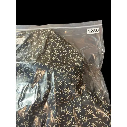 Josephine Chaus VTG 90s Chaus Black Ditsy Floral With Matching Buttons Shacket Top Jacket 16W - Image 12