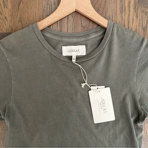 The Great NWT The Little Tee Crew Neck Short Sleeve T-Shirt in Green Size 0 / XS