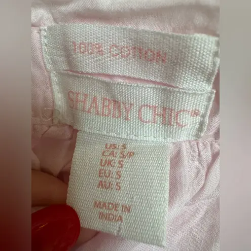 Shabby Chic 100% Cotton Pink Camisole size Small Eyelet Lace Hearts Scalloped