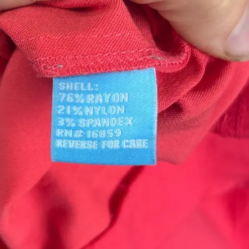 J. McLaughlin Catalina Cloth Red Sleeveless Sheath Dress size 12 Pockets Stretch