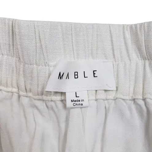 Mable Anthropologie Aliya Shorts Womens Small White Linen Blend High Rise