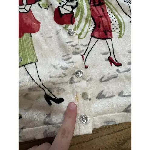 Christopher & Banks Women City Long Sleeve Button Down Shirt Colorful Sz Medium