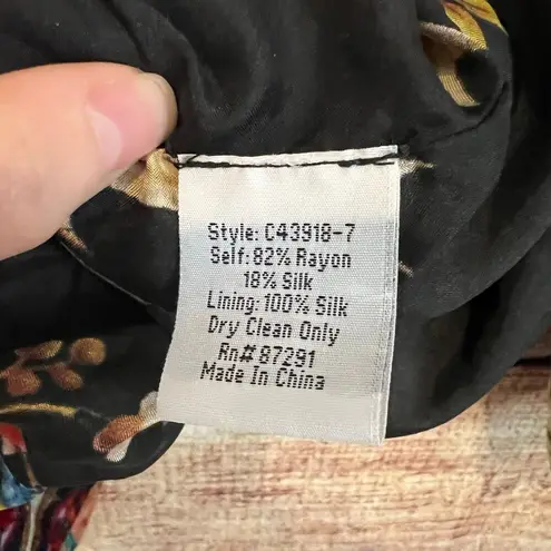 Johnny Was Gigi Velvet Patchwork Floral Kimono Blazer Jacket Cardi XS Fits S M L