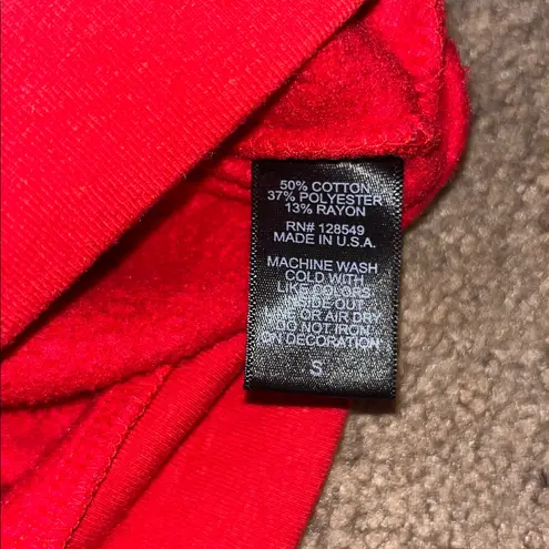 Aviator Nation Diamond Smiley 2 Fleece Half Zip Colorblock Sweatshirt Red Sky S