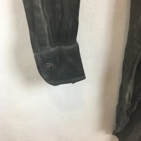 Stillwater Gray Long Sleeve Button Front Tuxedo Tail Blouse Top S