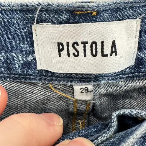 Pistola Distressed Boyfriend Jeans Exposed Button Fly Blue Size 28