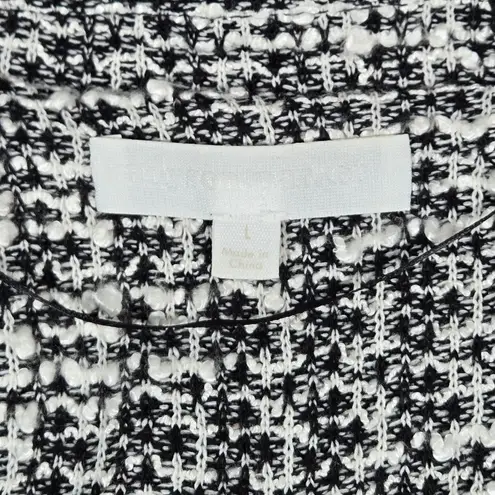 Adyson Parker Annya Duster Cardigan Open Front Black & White Tweed L - Image 3