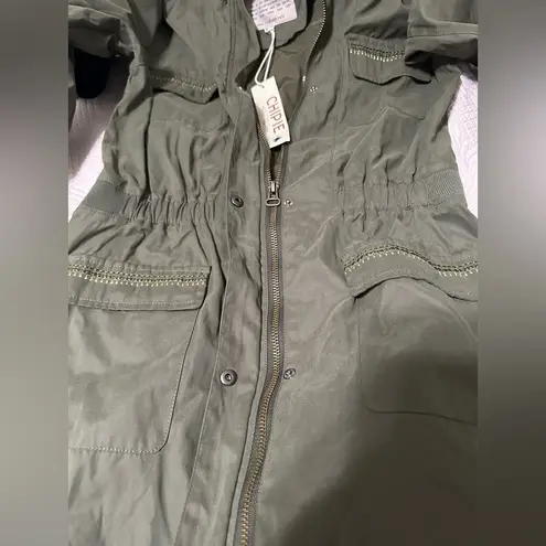 New with tags Chipie Fabille Girls' Coat Olive Hooded Jacket size 14