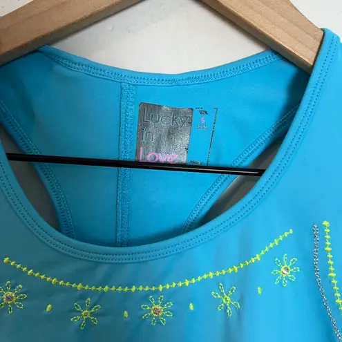 lucky in love - Stitch Around Women's Tennis Tank Pickeball Workout Gym Running