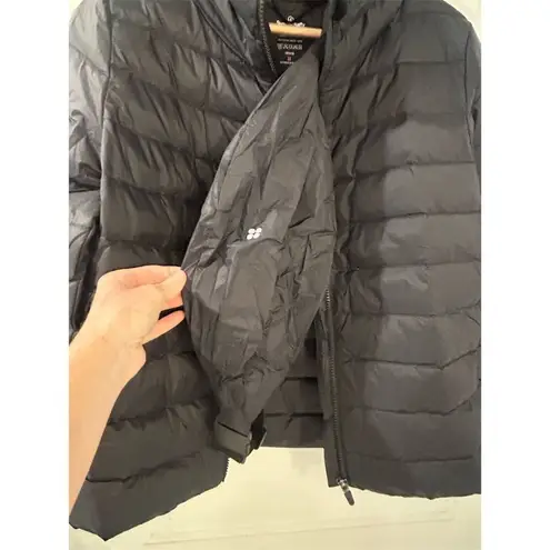 Sweaty Betty  Puffer Jacket Womens Size S Pathfinder Packable Black Travel Coat