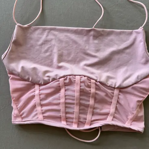 Pink Mesh Corset Top